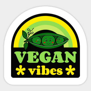 VEGAN Diet Kawaii Peas Sticker